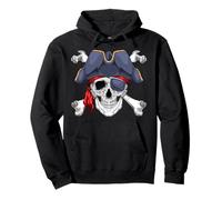 Jolly Roger Pirate Skull Crossbones Halloween Costume Pullover Hoodie