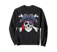 Jolly Roger Pirate Skull Crossbones Halloween Costume Sweatshirt