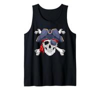 Jolly Roger Pirate Skull Crossbones Halloween Costume Tank Top