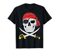 Jolly Roger Pirate Swords Halloween Costume Boys Girls Kids T-Shirt