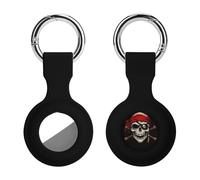 Jolly Roger Piratees Skull Cute Keychain Holder Case Soft GPS Tracker Cover Silicone Shell Protective Compatible for AirTag