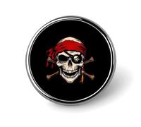 Jolly Roger Piratees Skull Round Badge Button Pins Custom Brooches Lapel Pins for Women Men Clothing Decoration