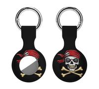 Jolly Roger Skull Protective Case Compatible for Airtag Silicone Tracker Holder Tracker Cover with Key Ring 1PCS