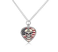 Jolly Roger U.S. Pirate Flag Personalized Pet Urn Necklace Keepsake Urn Pendant Cremation Jewelry Gifts for Dog Cat Lover