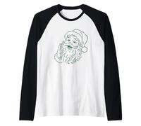 Jolly Santa Christmas Spirit Art Raglan Baseball Tee