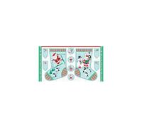 Jolly Santa Snowman Christmas Holiday Stocking Cotton Quilting Fabric Panel
