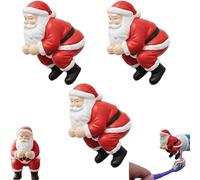 Jolly Santa Toothpaste Topper, Funny Santa Claus Toothpaste Cap, 3D Funny Butt Pooping Toothpastes Toppers, Reusable Anti-Mess Toothpaste Cap, Funny White Elephant Gifts for Family Friends (3PCS)