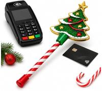 Jolly Tap Wand, Jolly Tap Credit Card Holder，C | Christmas Wand For Long Nails And Drive-Thru, Magic Wand Card Retriever For Atm & Pos Terminals, Wave Away Checkout Hassles