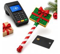 Jolly Tap Wand, Jolly Tap Credit Card Holder，D | Christmas Wand For Long Nails And Drive-Thru, Magic Wand Card Retriever For Atm & Pos Terminals, Wave Away Checkout Hassles