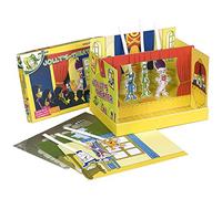 Jolly Theatre Creative Game - Creative Set for Children with Figures & Backdrops, Create Your Own Theatre, 4 Ready Scenes + 6 White Backdrops for Painting