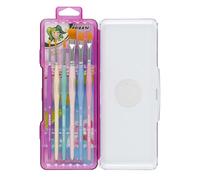 Jolly Triangular Brush Set Candy Colours, 6 Painting Brushes with Toray Hair, Pastel Colours, Ergonomic Triangular Handle, for Deck Paints, Watercolours, Tempera, School