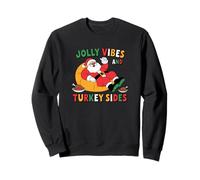 Jolly Vibes and Turkey Sides Santa Christmas Feast Sweatshirt