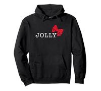 Jolly With A Red Polka Dot Bow Subtle Christmas Holiday Pullover Hoodie