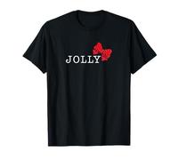 Jolly with A Red Polka Dot Bow Subtle Christmas Holiday T-Shirt