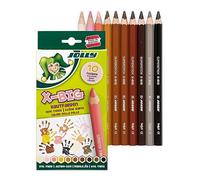 JOLLY X-Big Skin Colour Set | 10 Colours | Thick Colouring Pencils | School 1st Class | Colouring Pencils for Children | Pencils | Shatterproof | Jumbo Size | Colour-Intensive