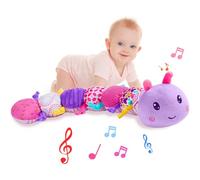Jollybaby Infant Baby Musical Stuffed Animal Activity Soft Toys with Multi-Sensory Crinkle, Rattle and Textures, for Tummy Time Newborn 0-3-6-12 Months Girls, Caterpillar,Purple