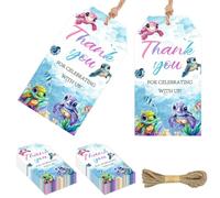 Jollyboom Sea Turtle Party Favors Thank You Tags, 50pcs Thank You for Celebrating with Us Gift Tags Richly Colored for Under The Sea Ocean Animal Turtle Baby Shower Birthday Decorations Supplies