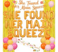 Jollyboom She Found Her Main Squeeze Bridal Shower, Citrus Lemon Bridal Shower Party Decoration Banner Sash Foil Balloons Fringe Curtain for Orange Fruit Wedding Engagement Bachelorette