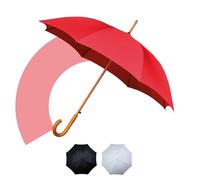 Jollybrolly Large Umbrella Red| Wooden Walking Stick Umbrella, Crook Handle Large Canopy for Sun Protection Rainproof | Strongest Windproof Travel | Mens Umbrella Waterproof Long Stick