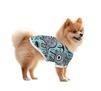 JollyDancer Soft Dog T-Shirt for Small & Large Breeds, Lightweight Polyester Pet Apparel, Cat & Puppy Summer Clothes with White Edge, Comfortable Walking & Party Wear Vest M