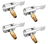 JollyDragon 4Pcs Quick Release Tire Inflator Adapter, Thread Tire Chuck Locking Tyre Nozzle, Portable Tyre Valve Air Pump Clip for Inflating Car, Trucks, Motorcycles, Bicycles