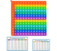 JollyDragon Educational Times Tables Posters, 12x12 Interactive Math Multiplication Tables Learning Fidget Toy, Rainbow Maths Popper with Two Cards for Teachers and Students Classroom and Home Use