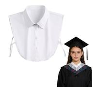 JollyDragon White Detachable Fake Collar for Graduion Gown - No Shirt Required, Bachelor Gown Specific, Half Shirt Blouse Insert, Must-Have for Graduation Photos & Daily Wear