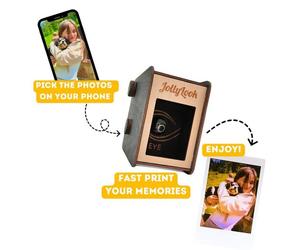 JollyLook EYE Digital-analogue instant photo printer, Brown coloured