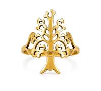 JollyMart Tree of Life Statement Ring, Copper Adjustable Size, Bohemian Vintage Style, Unisex Fashion Ring