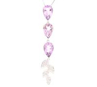 Jollys Jewellers Women's 9Carat White Gold Amethyst & Diamond Pendant (10x61mm) w/ 16" Box Link Chain (0.5mm Wide)