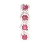 Jollys Jewellers Women's 9Carat White Gold Ruby & Diamond Pendant (5.5x20.5mm)