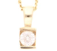 Jollys Jewellers Women's 9Carat Yellow Gold 0.25ct Diamond Pendant (4x11mm) w/ 18.25" Curb Chain (1mm Wide)