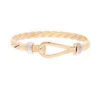 Jollys Jewellers Women's 9Carat Yellow Gold 5.5" Childs Hook & Loop Bangle (10mm Widest & 5mm Wide)