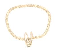 Jollys Jewellers Women's 9Carat Yellow Gold 7.75" Rollerball Bracelet w/Heart Padlock & Safety Chain (4mm Wide)