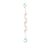 Jollys Jewellers Women's 9Carat Yellow Gold Blue Topaz & Diamond Riveted Moving Pendant (6.5x62.5mm)
