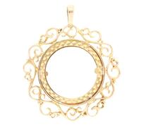 Jollys Jewellers Women's 9Carat Yellow Gold Full Sovereign Pendant Mount (34x43mm)