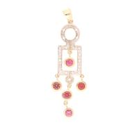 Jollys Jewellers Women's 9Carat Yellow Gold Topaz & Diamond Pendant (14x40.5mm)