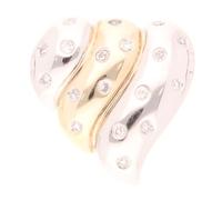 Jollys Jewellers Women's 9Carat Yellow & White Gold 0.10ct Diamond Heart Pendant (16x16mm)