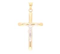 Jollys Jewellers Women's 9Carat Yellow & White Gold Crucifix Pendant (20.5x35.5mm)