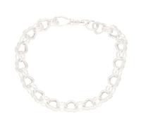 Jollys Jewellers Women's New! Sterling Silver 7.5" Heart Belcher Bracelet (7.5mm Wide)