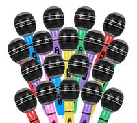 JOLLYSTYLE 30 Pieces Inflatable Microphones for 80s 90s Party Decorations - 80s 90s Party Favors Decorations Supplies Plastic Toy Microphone Prop