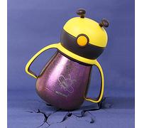 Jolmo Lander Titanium Double-Wall Weighted Straw Sippy Cup for Toddlers,Baby Water Bottle with Straw (Purple)