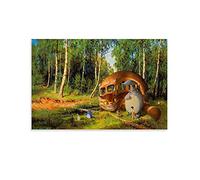 JOLO My-Neighbor-Totoro Studio Ghibli Inc Anime Art Painting Poster Poster Decorative Painting Canvas Wall Posters And Art Picture Print Modern Family Bedroom Decor Posters 08x12inch(20x30cm)