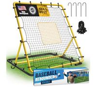 JOLORLY Heavy Duty Baseball Rebounder Net 4x4.5 ft Fielding Trainer Pro Softball Pitch Back with 3 Adjustable Angles Bounce for Ground, Line Drive, Fly Ball Return Settings