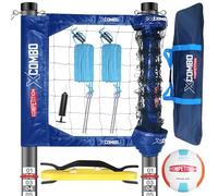 JOLORLY Professional Volleyball Net Set Heavy Duty for Outdoor Backyard Portable with Aluminum Adjustable Height Scoring Poles, Regulation Nets System for Tournament, Grass