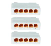 Jolsaawie 3Pcs 5 Port Gigabit POE Extender 100/1000Mbps 1 in 4 Out PoE Repeater DIN Rail for 48V POE Camera Wierless AP CCTV