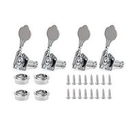 Jolsaawie 4Pcs Guitar Tuning Pegs Electric Bass Tuner Peg Guitar Open Gear Tuning Pegs Machine Heads for Jazz Silver