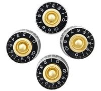 Jolsaawie 4Pcs Volume Tone Speed Control Knobs for LP Style Bass Electric Guitar Parts, Transparent Golden