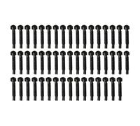 Jolsaawie 50pcs Pickup Metal Pins-One Word-Closing 3x21MM/5.0MM (Diameter 3.0MM) Guitar Pickup Parts Screw Rods Black