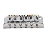 Jolsaawie Hardtail Guitar Bridge Body Through for 6 String Electric Parts Silver